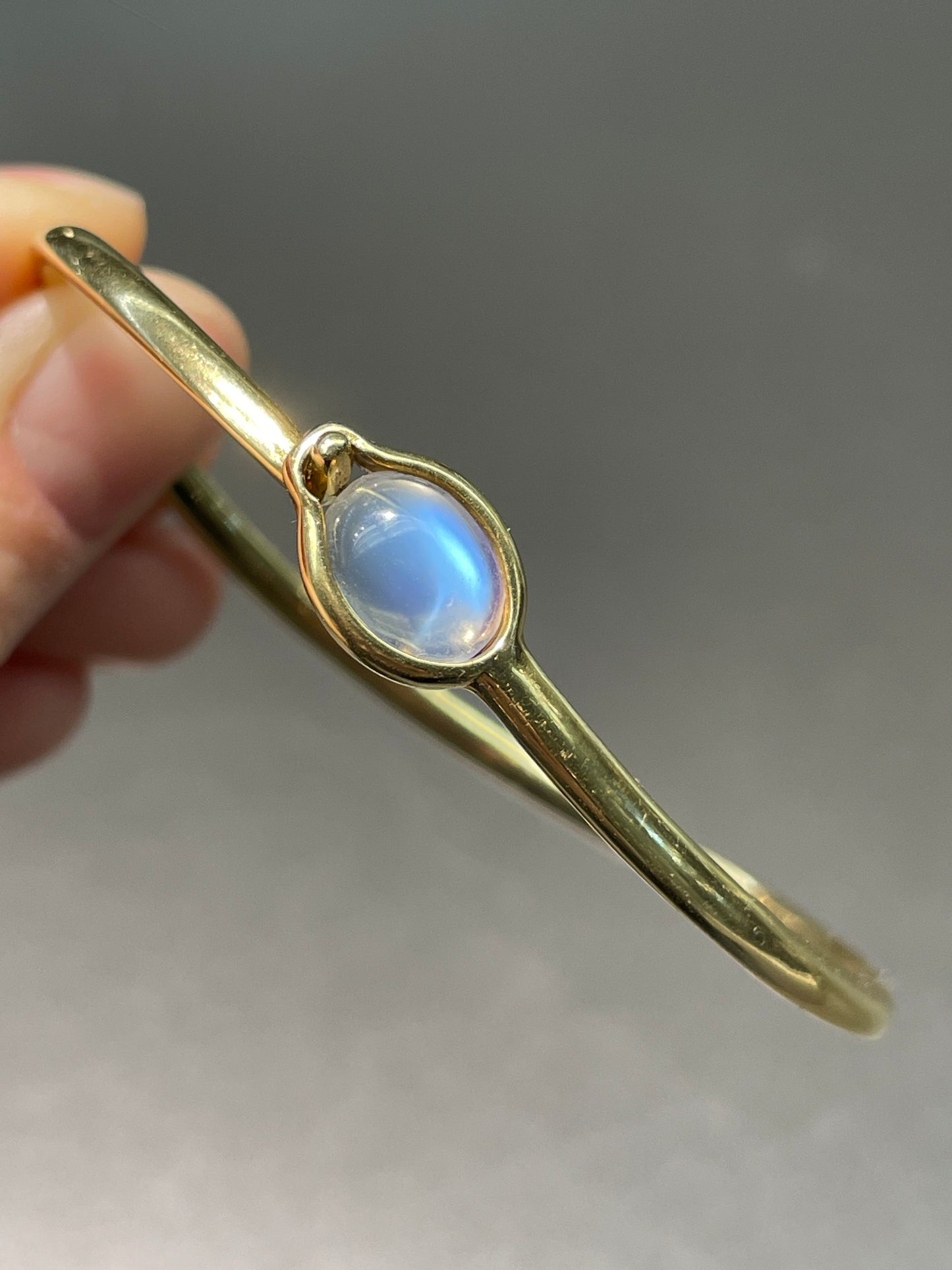 Georg Jensen 18K Gold Torun Ceylon Moonstone Bangle Bracelet