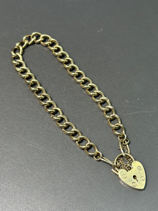 Vintage 9K Gold Padlock Bracelet