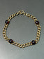 Vintage 18K Gold Garnet Cabochon Curblink Bracelet