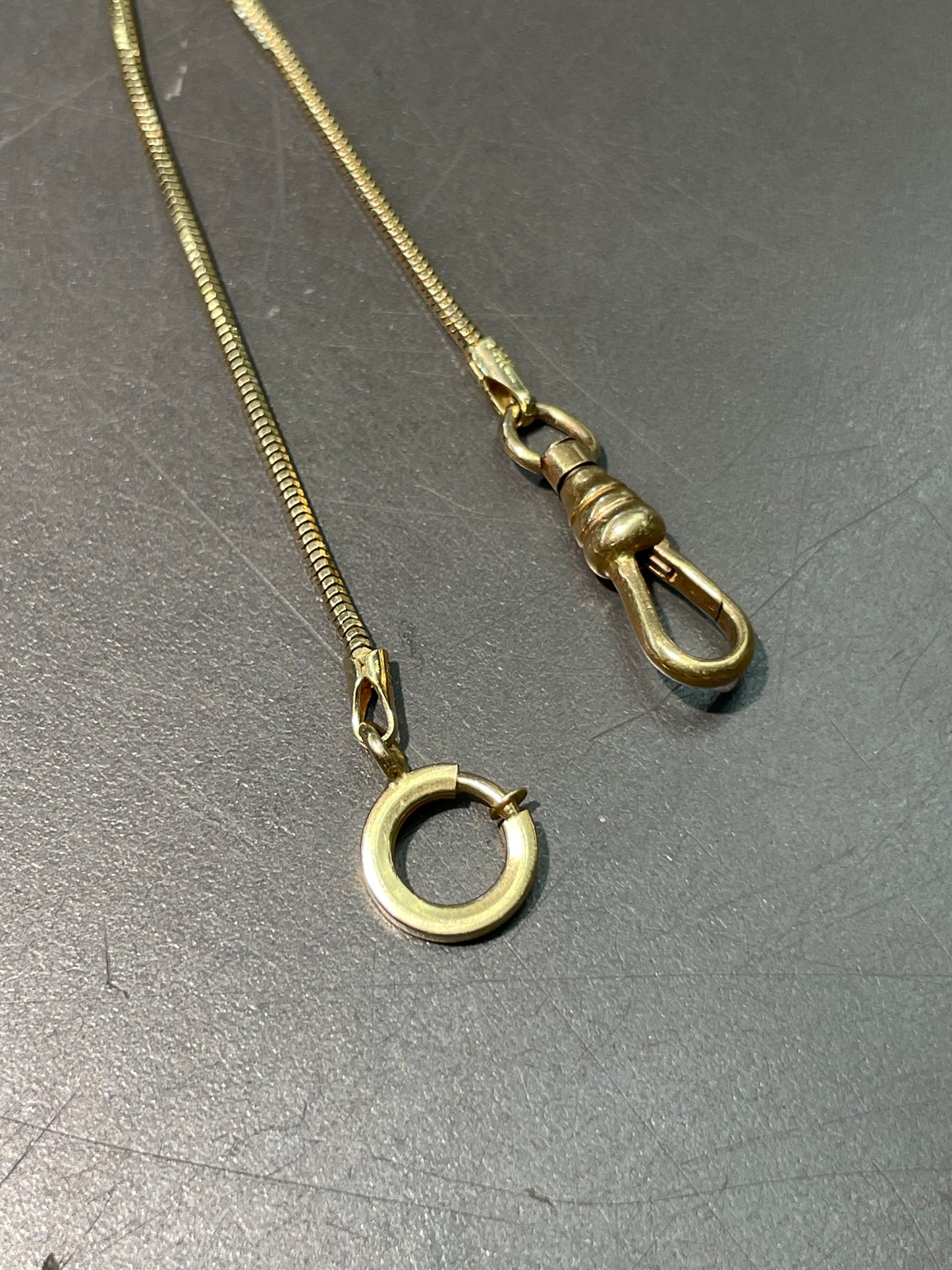 Vintage 14K Yellow Gold Snake Chain Watch Chain Necklace 21.0 inch