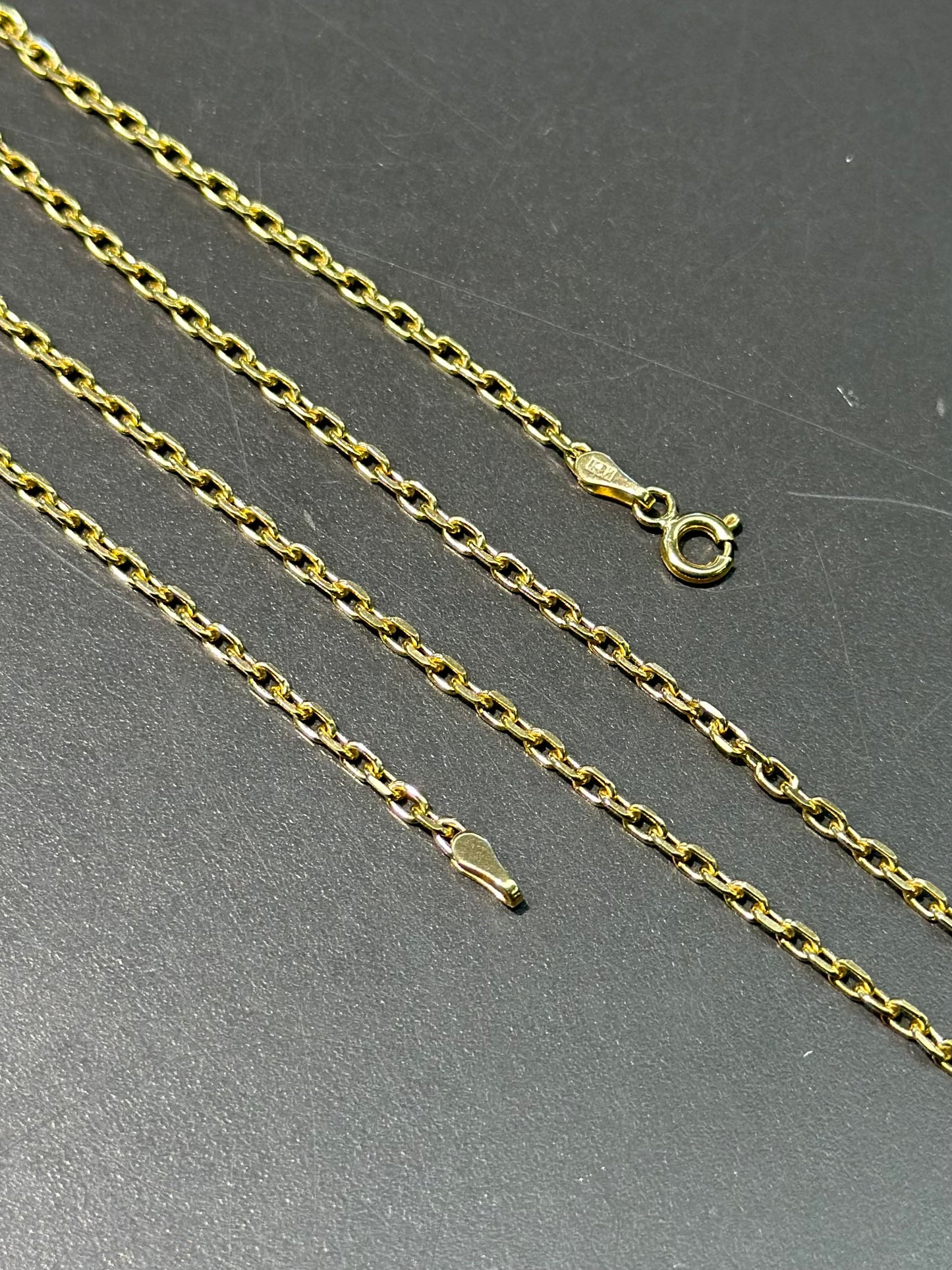 14K Gold Angular Cut Cable Chain 18.0 inch