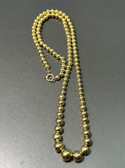 复古 14K 金渐变珠项链