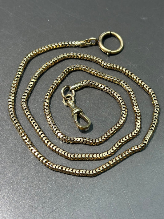 Vintage 9K Gold Snake Chain Watch Chain 22.0”