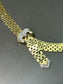 Retro 14K Gold Diamond Adjustable Buckle Necklace