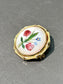 Broche victorienne en cristal d'Essex avec fleur de rose en or 14 carats