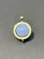 18K Gold Blue Agate Topaz Cosmic Spinner Ball Charm