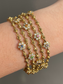 18K Gold Diamond Multi-Gemstone Flower Bracelet