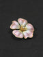 Art Nouveau 14K Gold Pink Flower Enamel Pendant