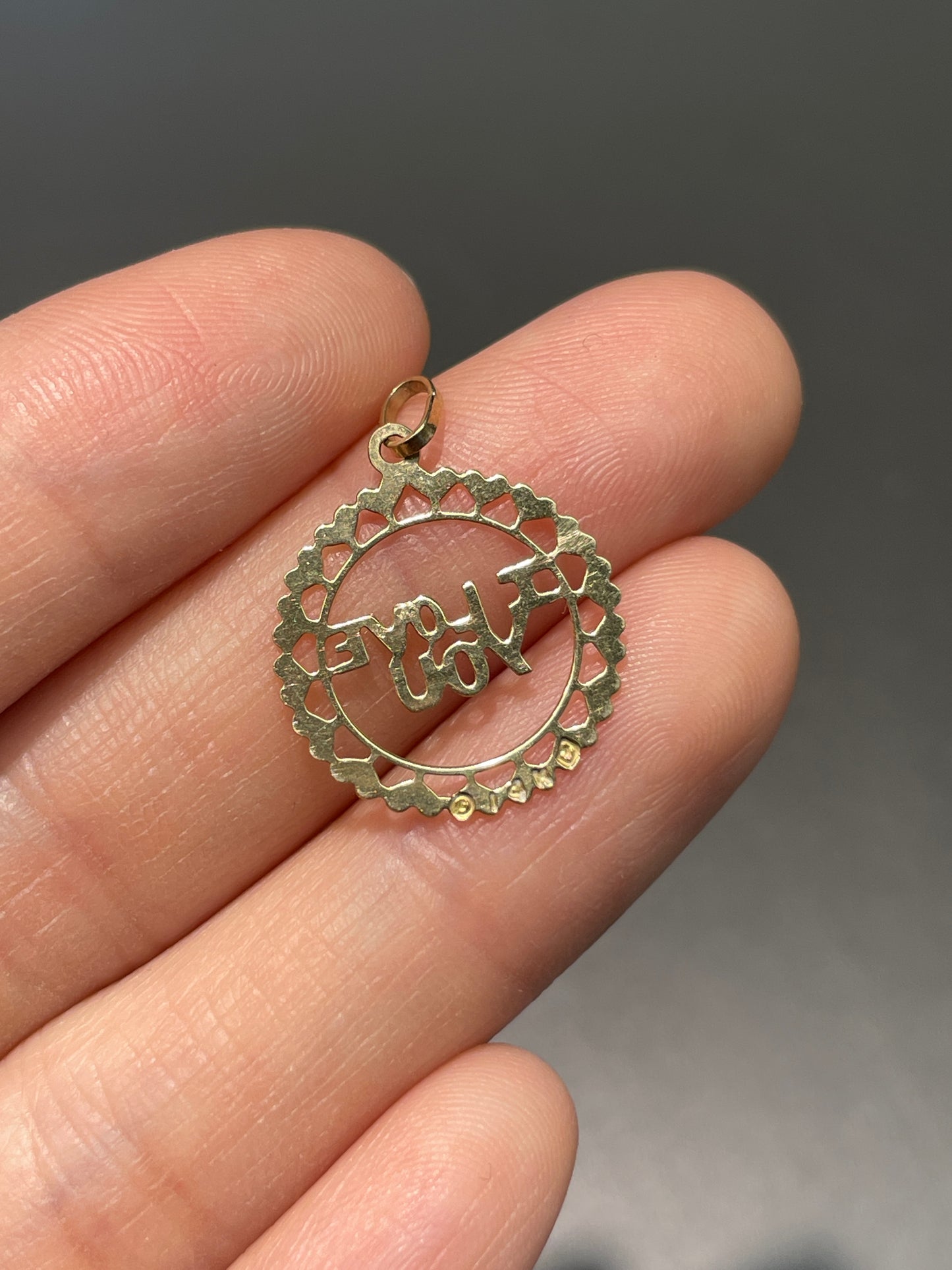 Vintage 14K Gold “I Love You” Charm