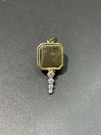 14K Gold 0.15CTW Diamond Key Charm
