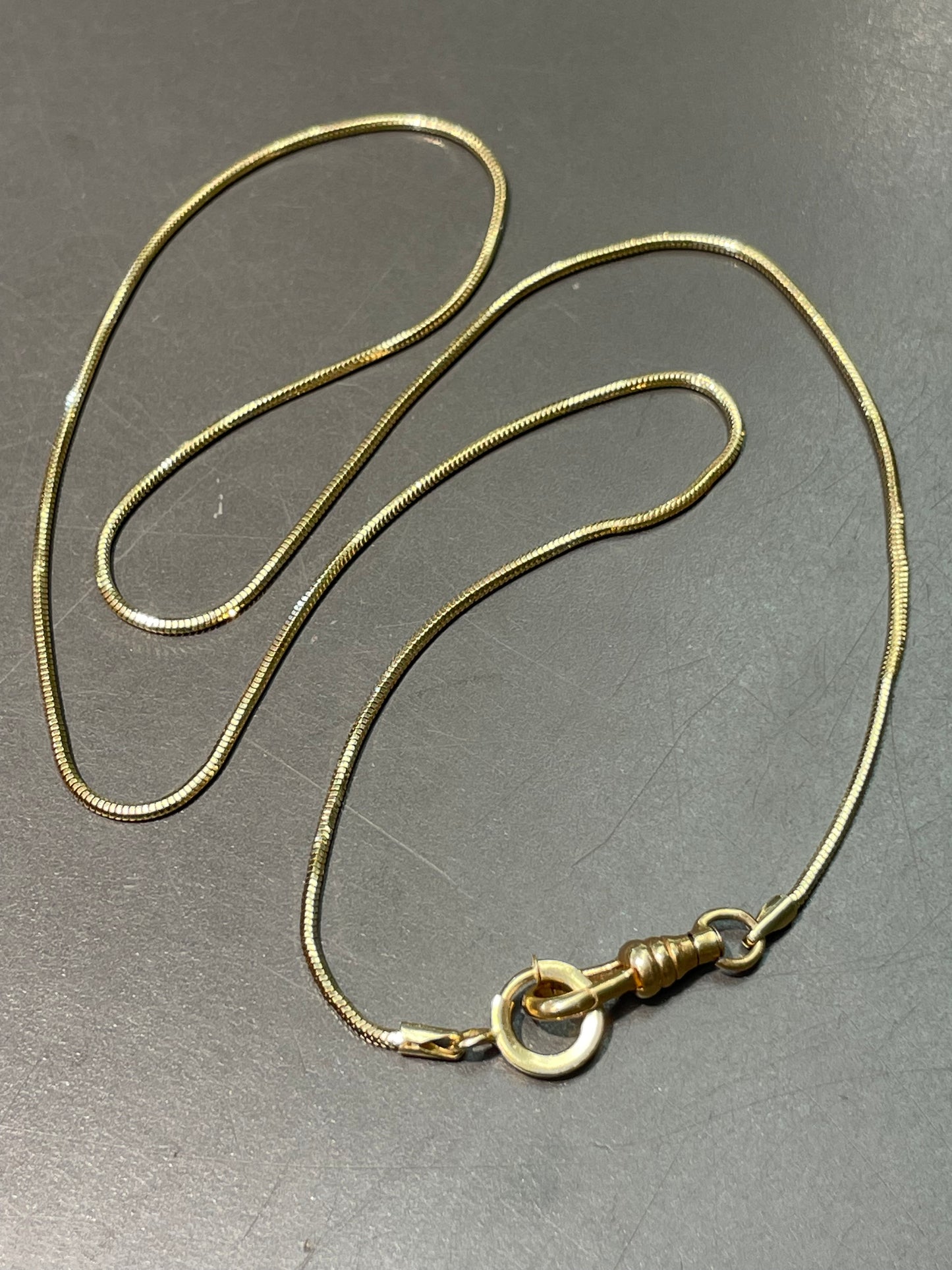 Vintage 14K Yellow Gold Snake Chain Watch Chain Necklace 21.0 inch