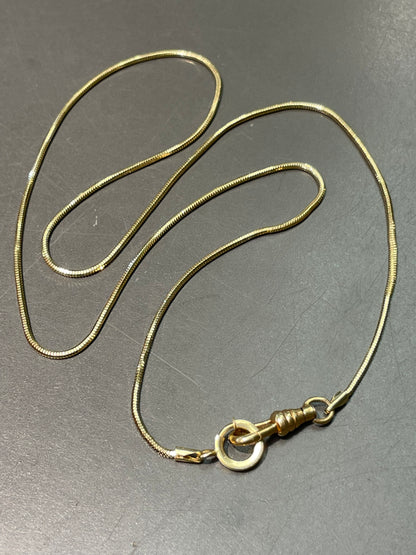 Vintage 14K Yellow Gold Snake Chain Watch Chain Necklace 21.0 inch
