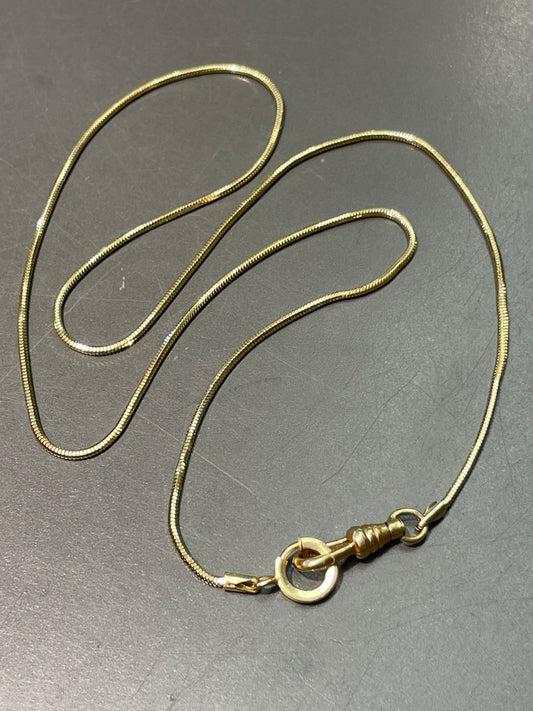Vintage 14K Yellow Gold Snake Chain Watch Chain Necklace 21.0 inch