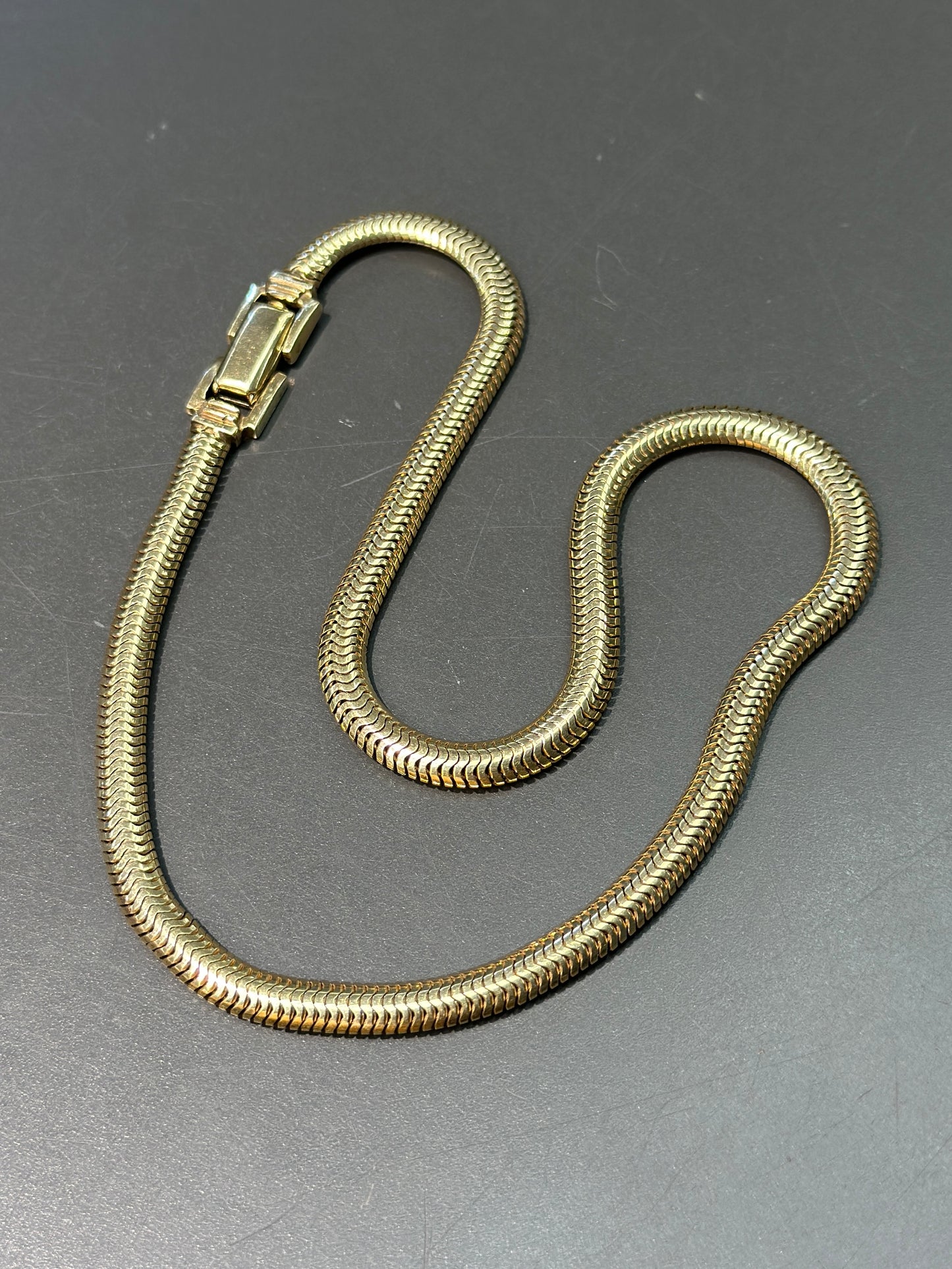 Vintage 14K Gold Snake Chain Necklace 15.5”