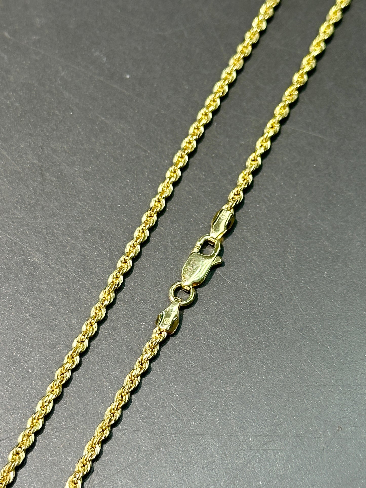 14K Gold Faceted Twist Chain Necklace 18.0 inch