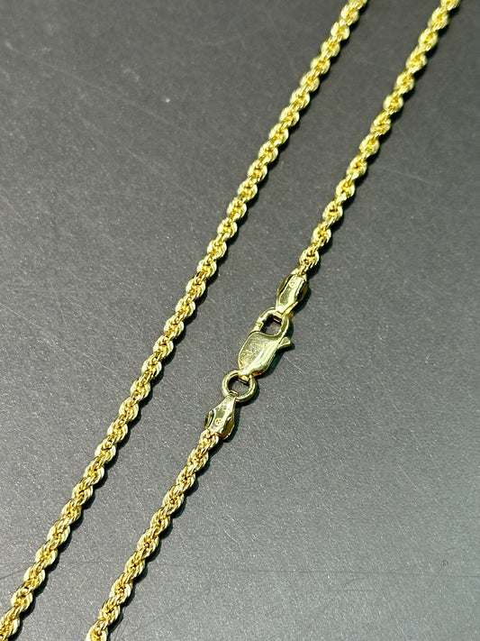 14K Gold Faceted Twist Chain Necklace 18.0 inch