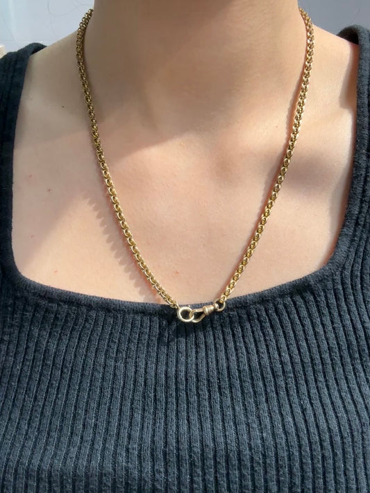 Antique 14K Gold Fancy Link Watch Chain 20.25 inch