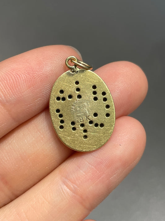 Antique J.E. Caldwell 18K Gold Diamond "W" Monogram Charm
