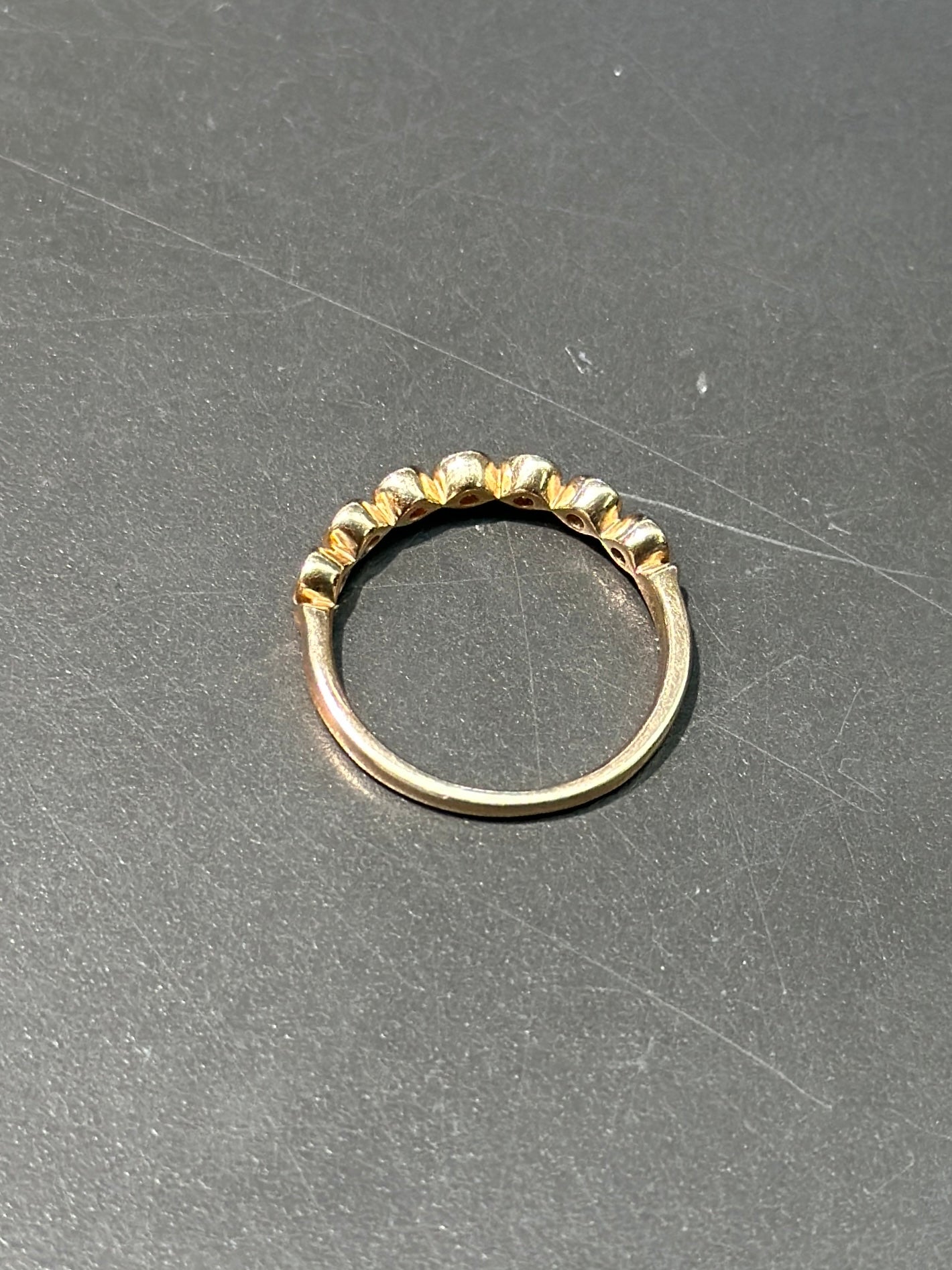 14K Rose Gold Diamond Bezeled Half Eternity Band