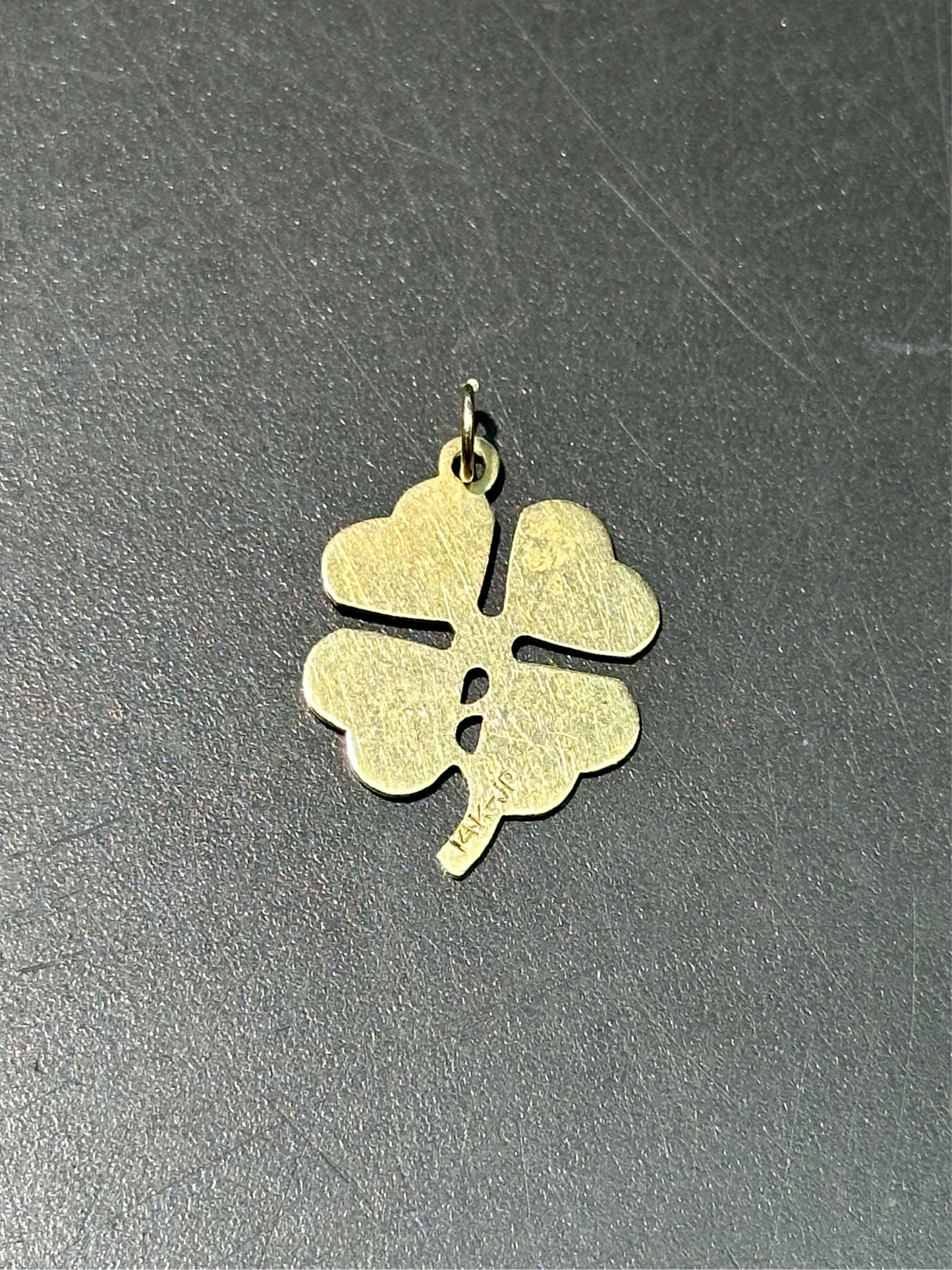 Vintage 14K Gold Four Leaf Clover Shamrock Charm