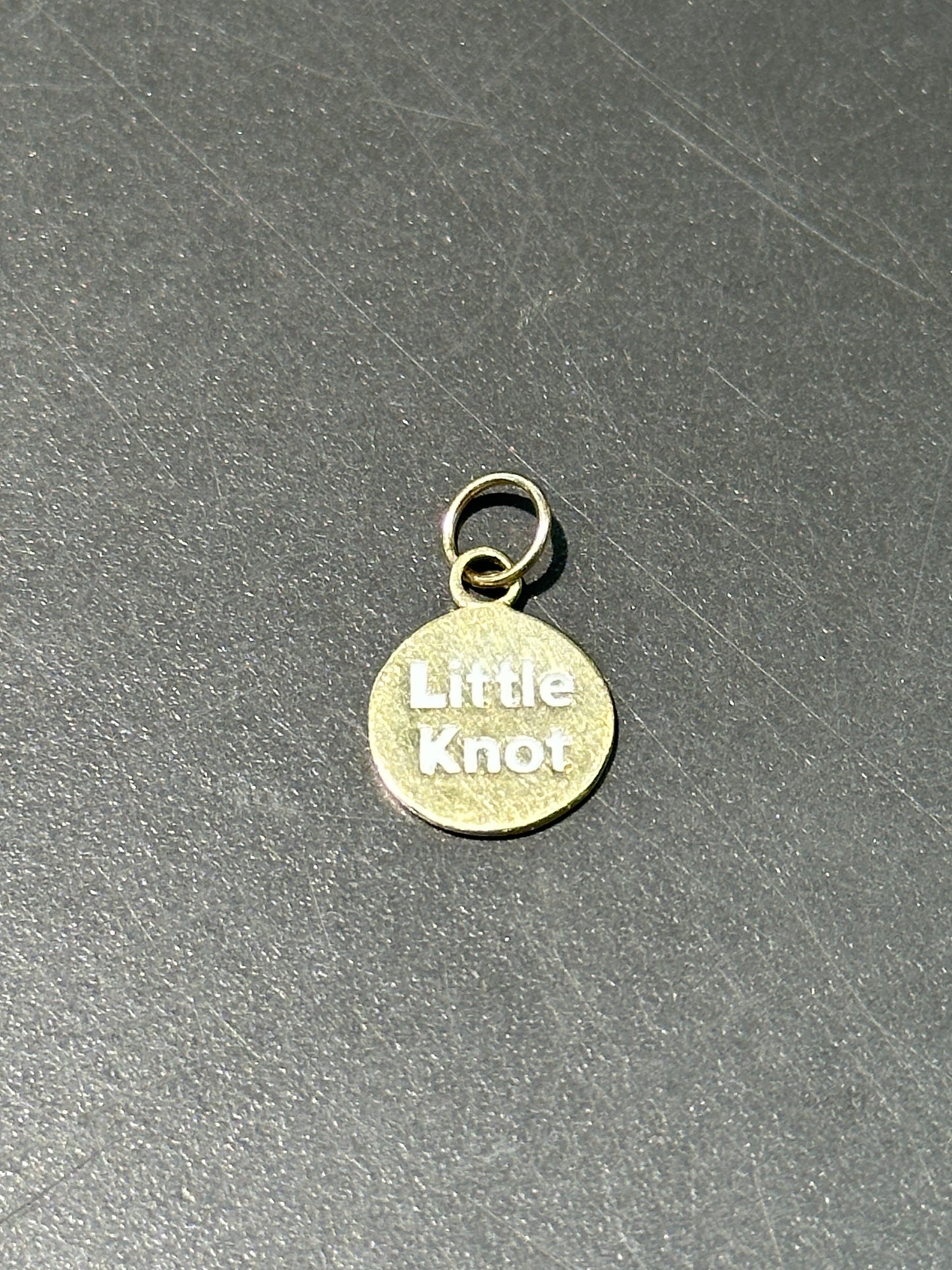 14K Gold White Enamel “Little Knot” Charm