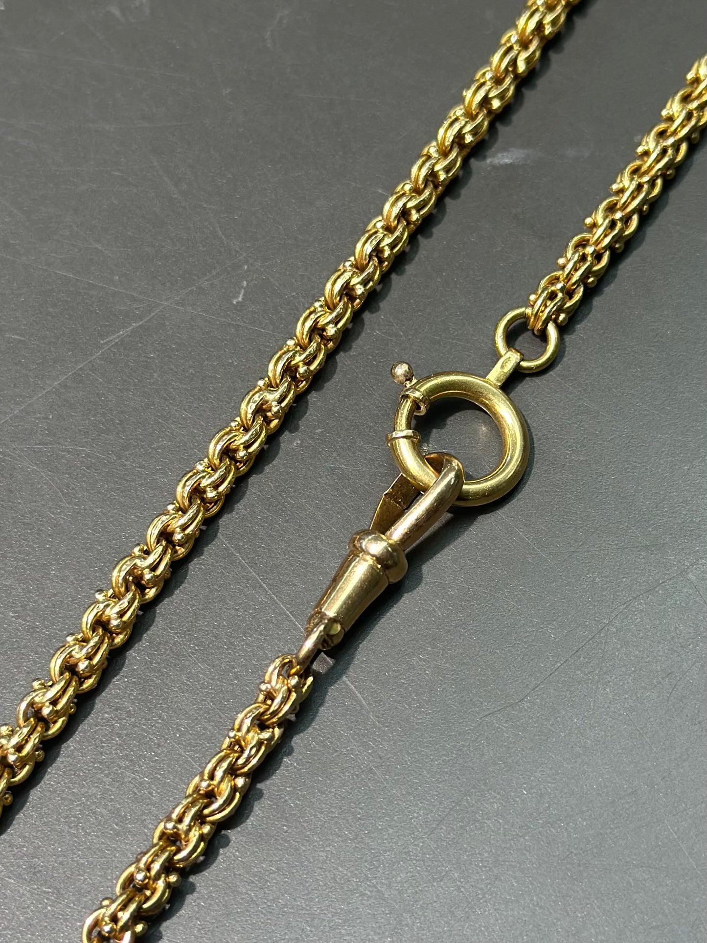 Antique 18K Gold Fancy Link Watch Chain