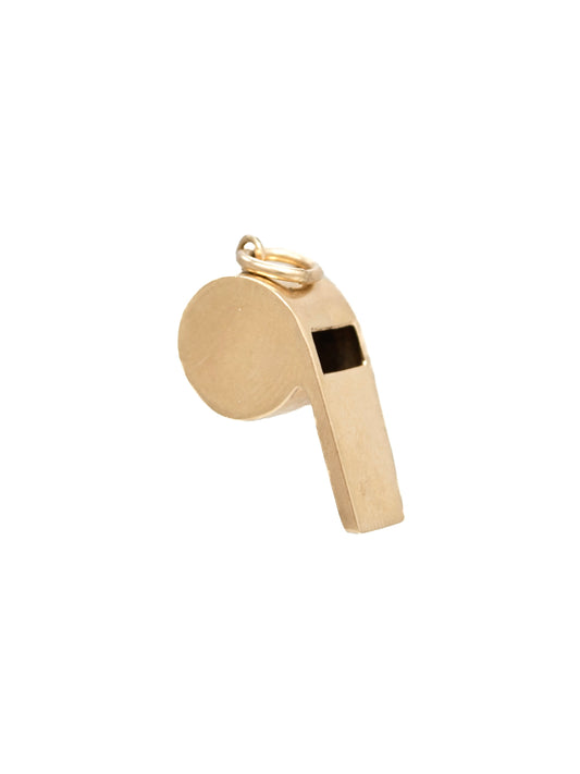 Vintage 14K Gold Working Whistle Charm