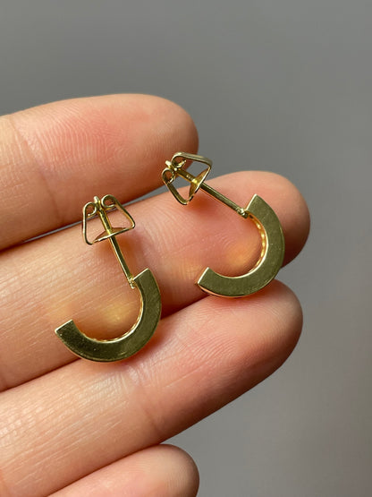 18K Yellow Gold Ruby Hoop Earring