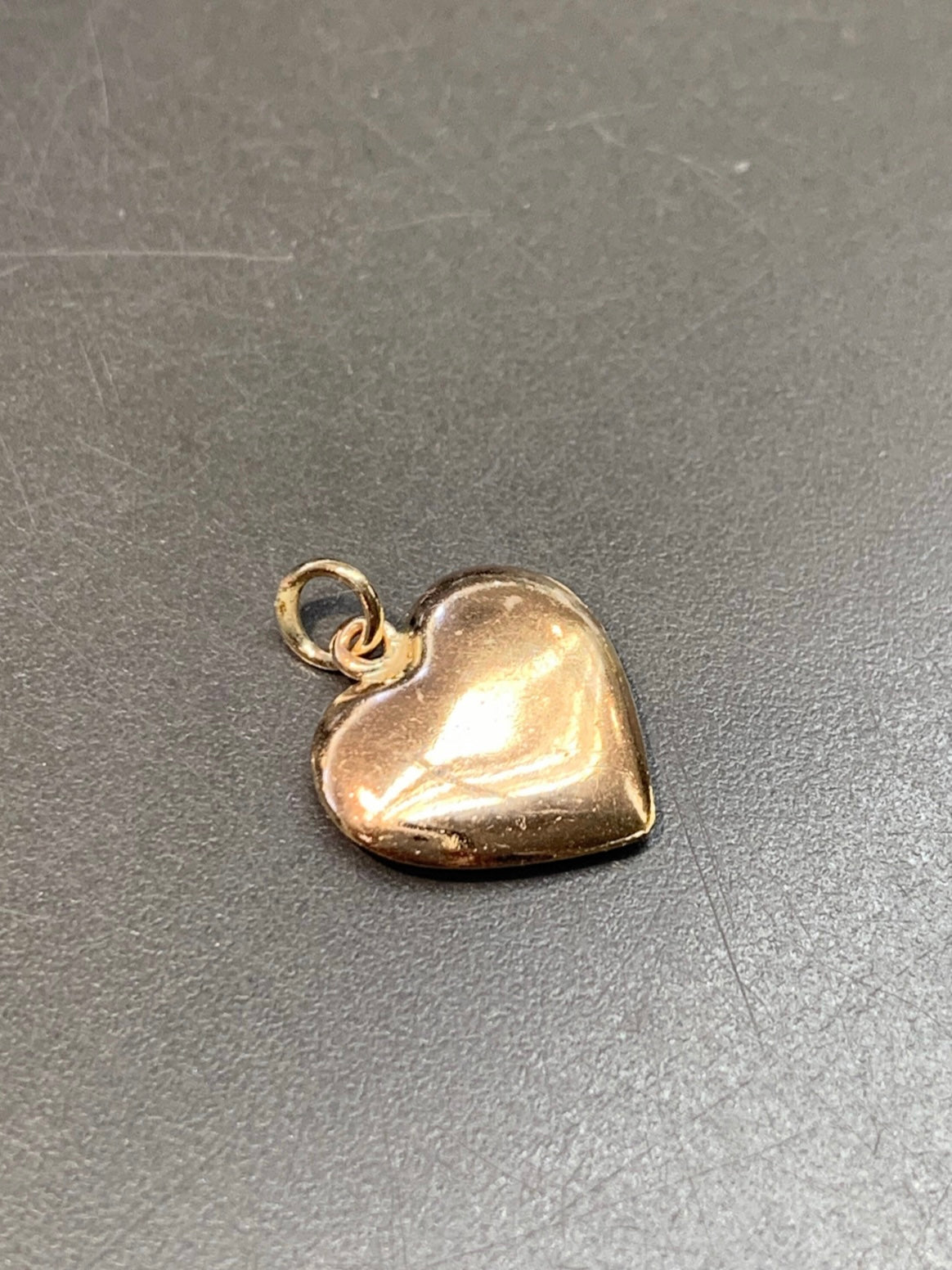复古 14K 玫瑰金心形吊坠