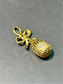 Vintage Imperial Russian 18K Gold Diamond Solid Egg Ribbon Pendant