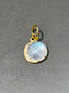 18K Yellow Gold Moonstone Diamond Crescent Charm