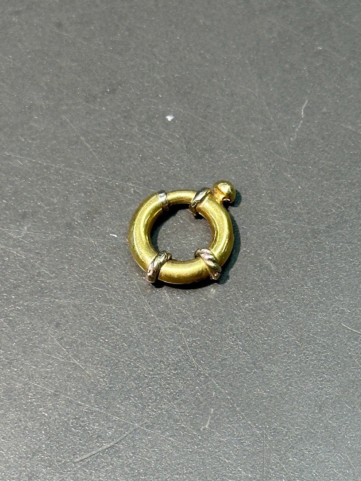 复古 14K 黄金圆形连接扣