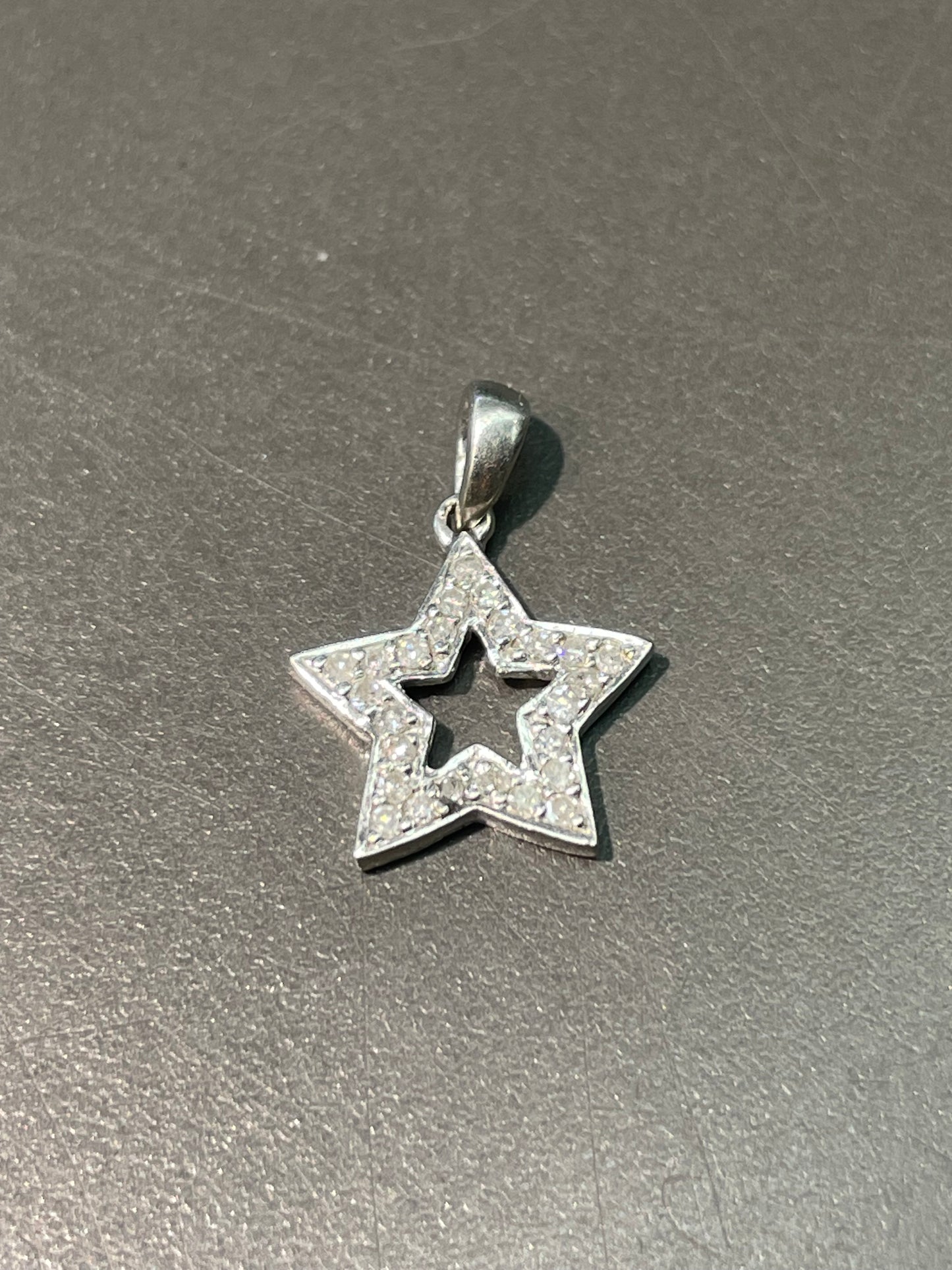 14K White Gold 0.30 CTW Diamond Star Charm