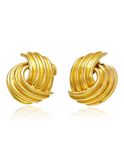 Vintage Charles Krypell 18K Gold Sculptural Knot Earrings