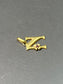 Vintage 18K Gold Garnet Flower N Letter Charm