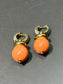 14K Gold Diamond Coral Drop Earring