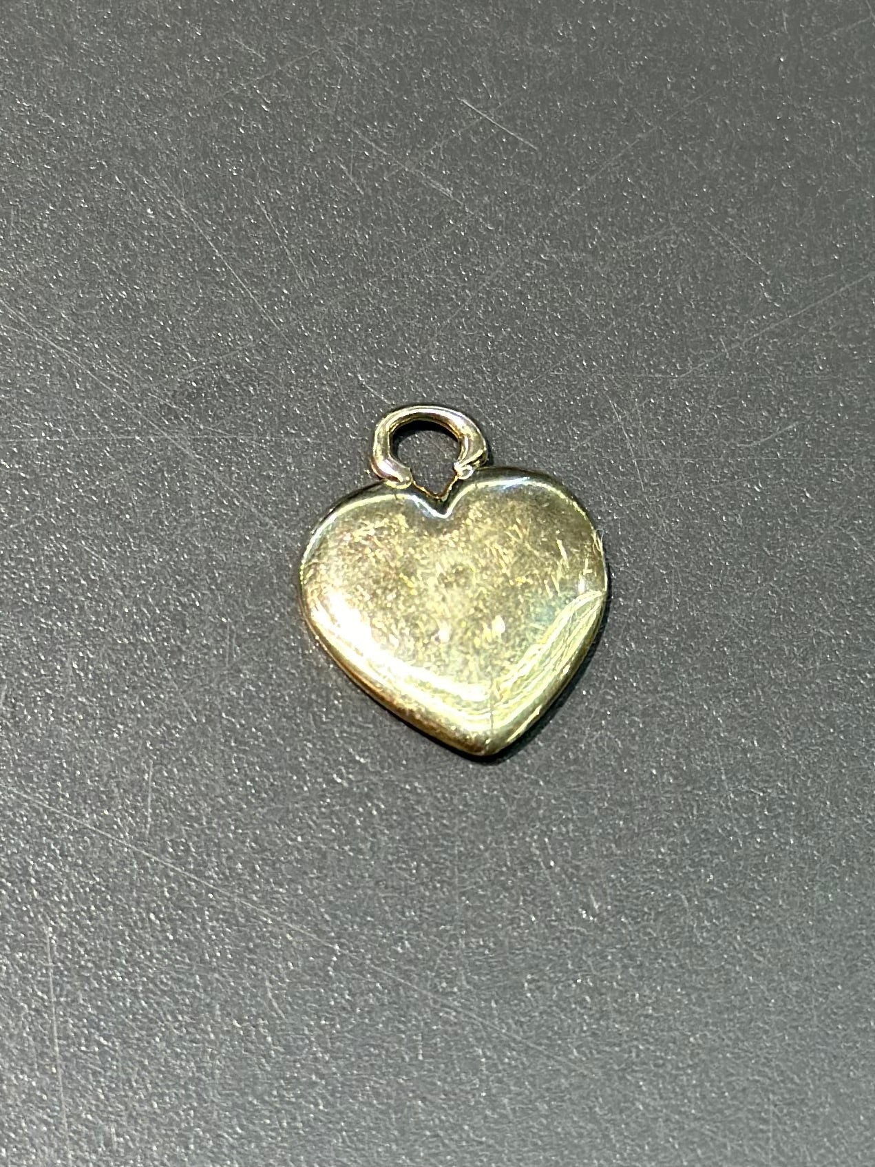 Vintage 14K Gold Solid Starburst Diamond Heart Pendant