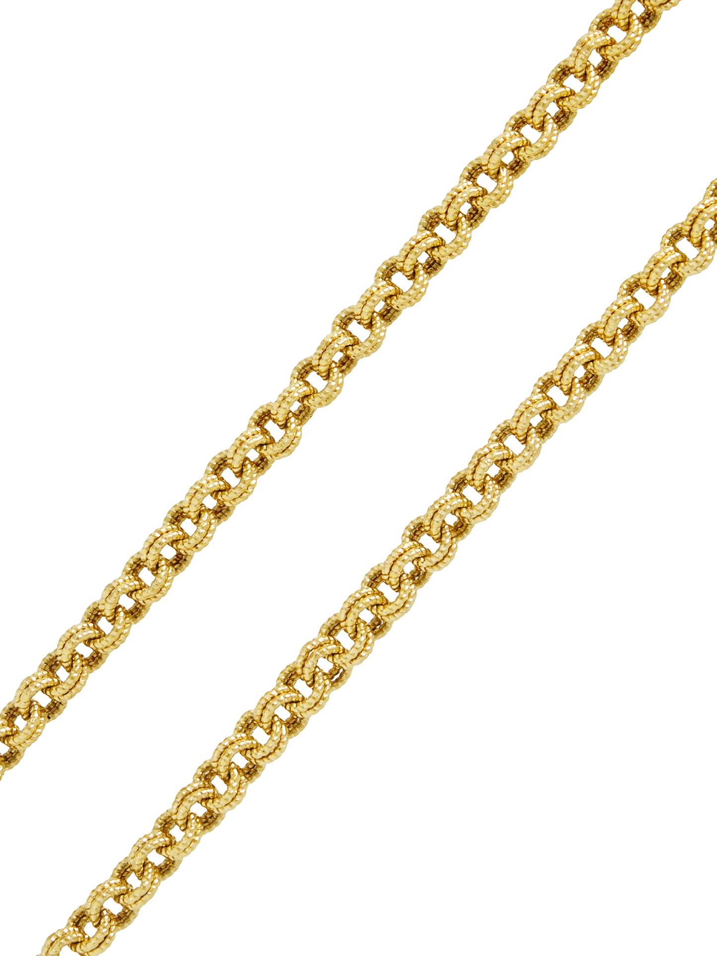 14K Gold 3.5 mm Textured Rollo Necklace