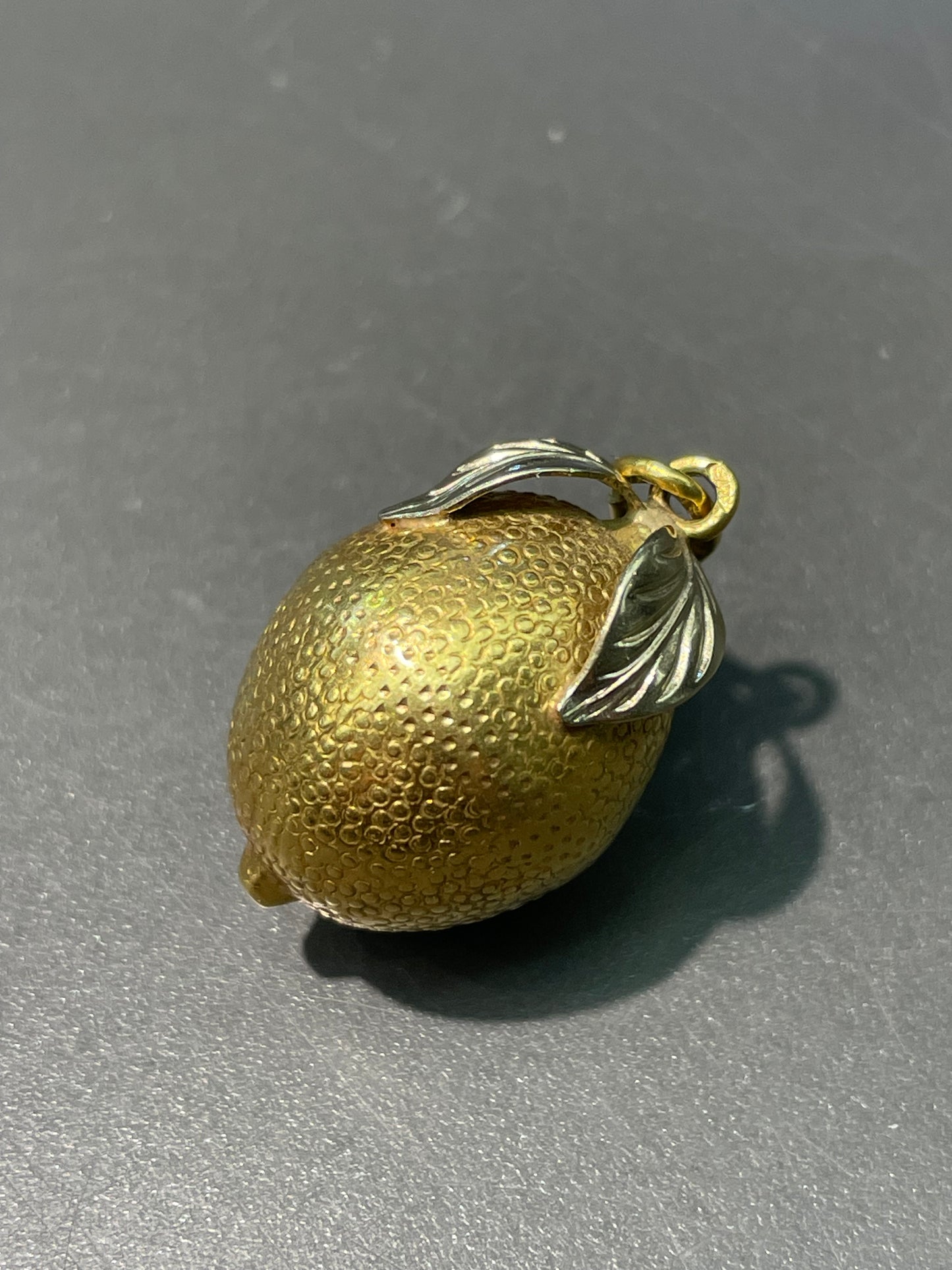 复古 18K 双色金大号柠檬吊坠