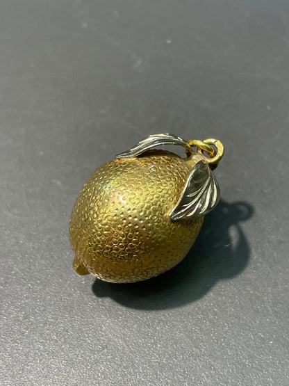 复古 18K 双色金大号柠檬吊坠