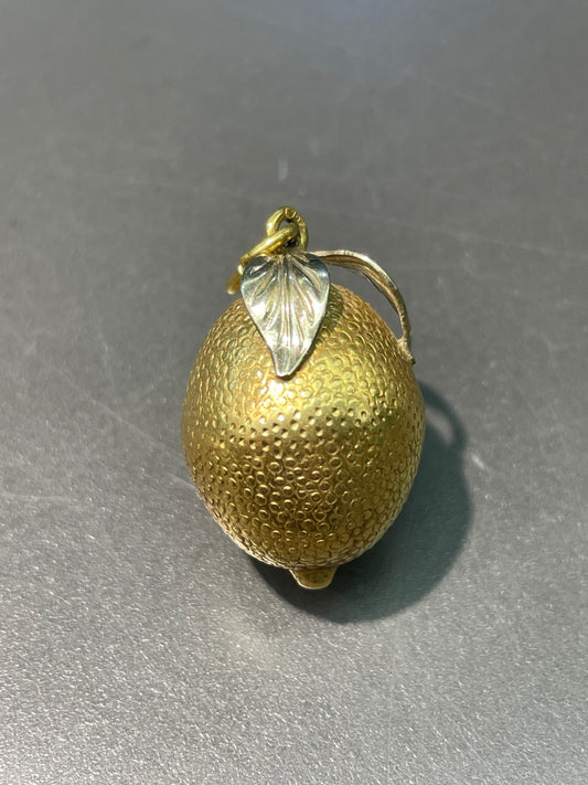 复古 18K 双色金大号柠檬吊坠