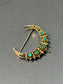 Victorian Style 14K Gold Emerald Crescent Brooch