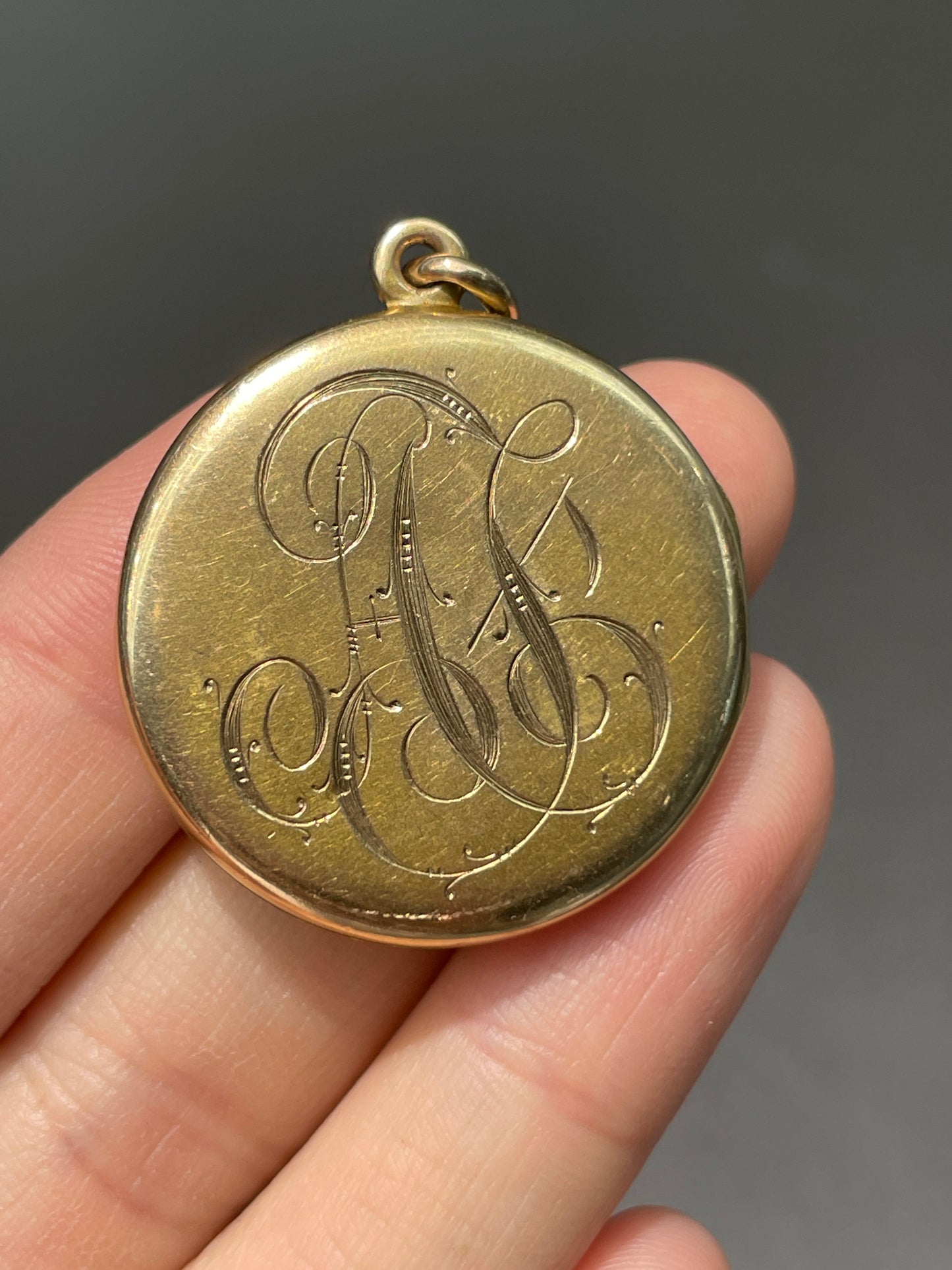 Antique 14K Gold 0.18 CTW Diamond Fleur De Lis Locket Pendant