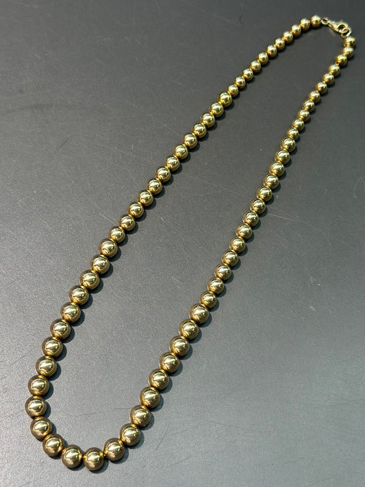 Vintage 14K Gold Graduated Bead Necklace 17.0 inch