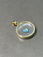 Pendentif shaker coeur topaze vintage en or 14 carats