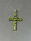 18K Gold Peridot Cross Pendant