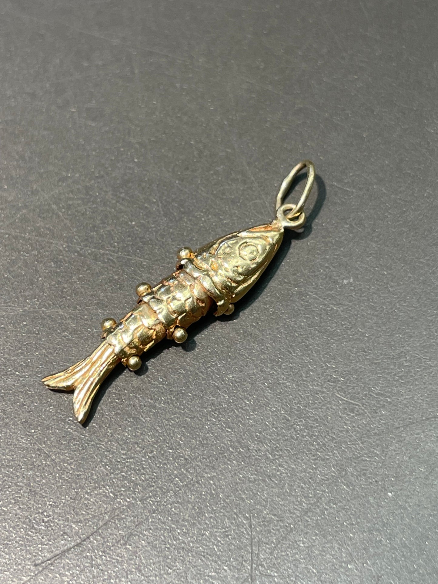 Vintage 14K Yellow Gold Articulating Fish Charm