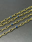 18K Gold Natural Sapphire Station Chain Necklace 33.5 inch