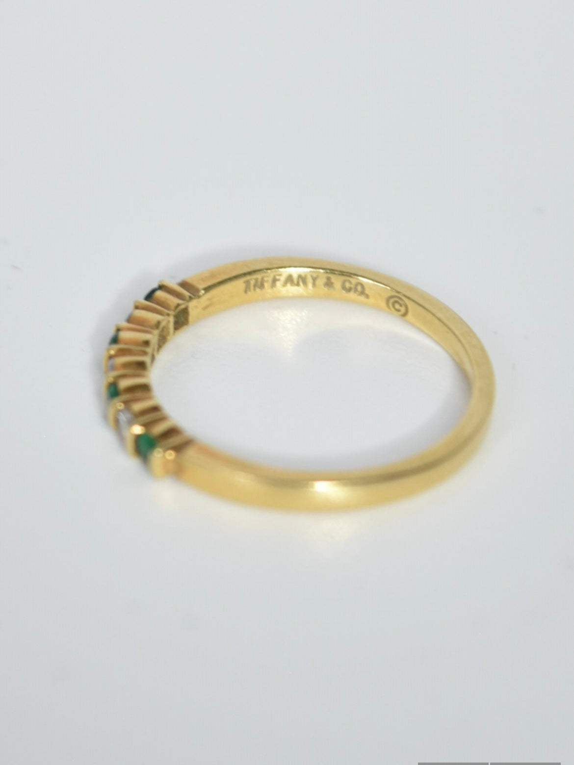 Tiffany & Co. Emerald Diamond Band Ring