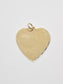 Vintage 14K Gold Large Engine Turned Heart Pendant